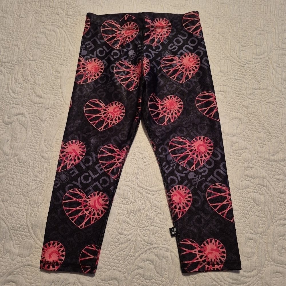 Terez for Soulcycle girls Medium or 10/12 wheel heart design black pink red NEW